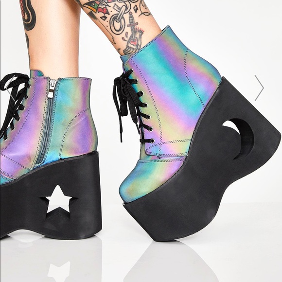 Dolls Kill Shoes - GALACTIC DREAMER PLATFORM BOOTS
